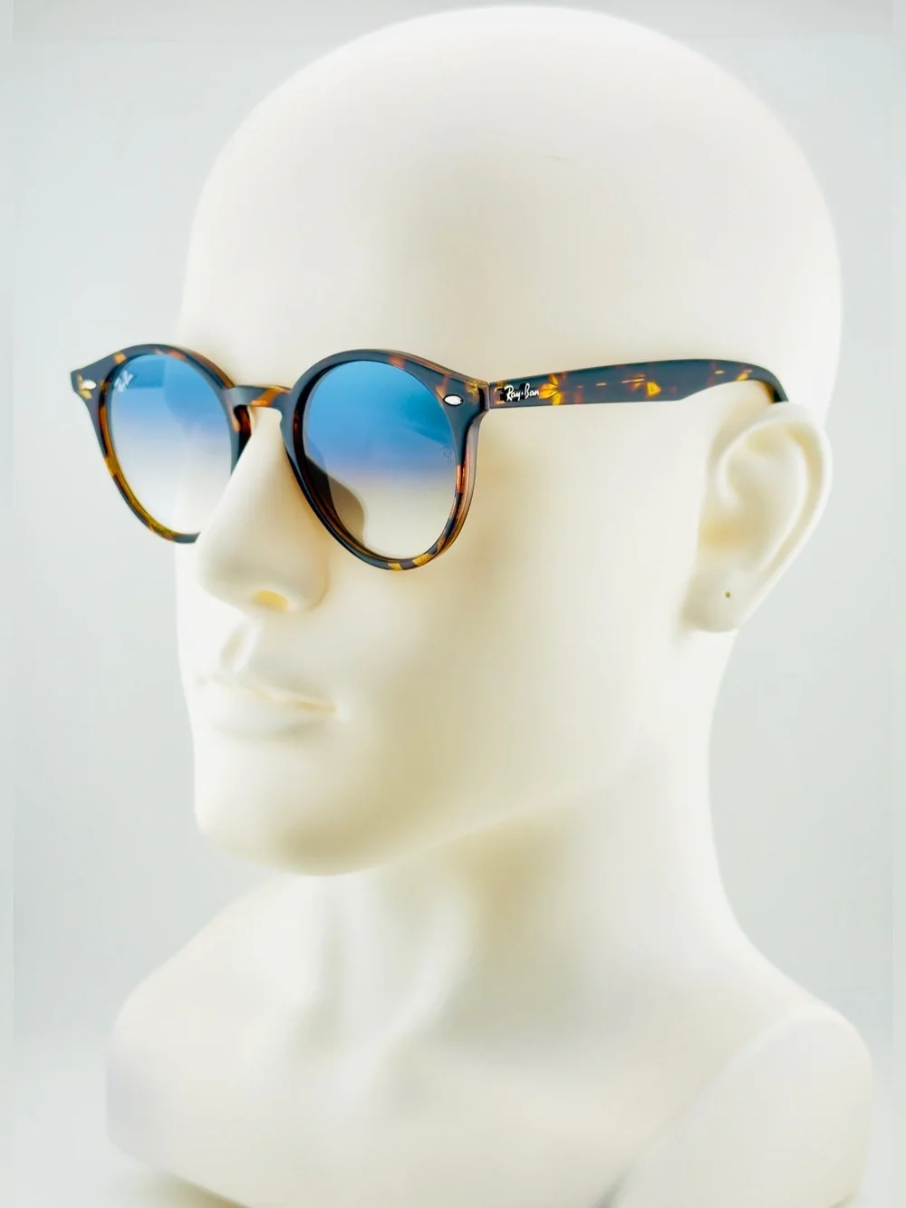 Ray-Ban Sunglasses RB2180 Polished Light Havana Frame with Gradient Blue Lenses